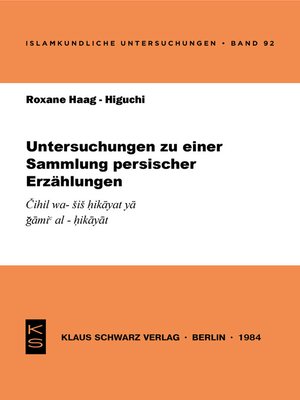 cover image of Untersuchungen zu einer Sammlung persischer Erzählungen